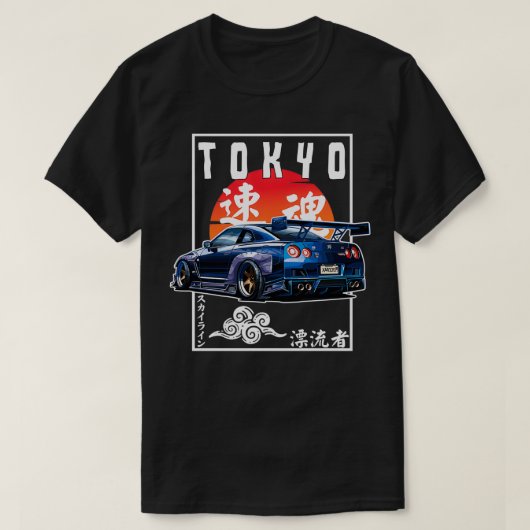 JDM Japanese Streetwear Tokyo R34 Drift Lovers T-Shirt (Design vorne)