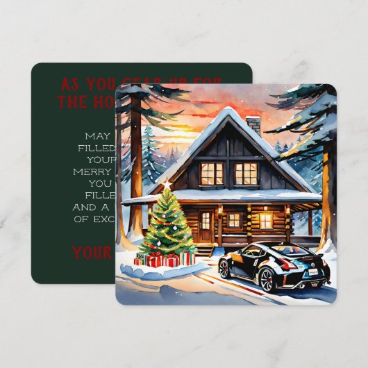 JDM Joyride: Frohe Weihnachtsgrüße Feiertagskarte (Vorne/Hinten)