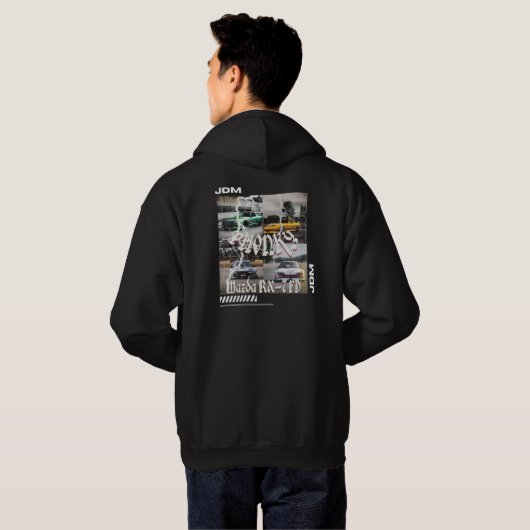 JDM Mazda RX-7 FD Basic Hooded Sweatshirt (Schwarz voll)