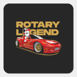 JDM RED ROTARY DRIFT LEGEND QUADRATISCHER AUFKLEBER