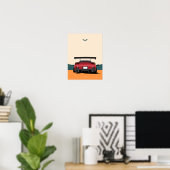 JDM rote RX-7-Rückansicht-Rennwagen-Illustrationsk Poster (Heimbüro)