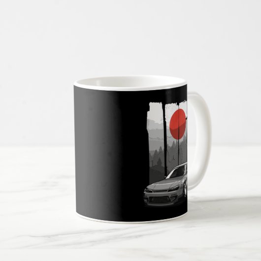 JDM S15 Silvia Japan Drift Car Rising Sun Tuning Kaffeetasse (VorderseiteRechts)