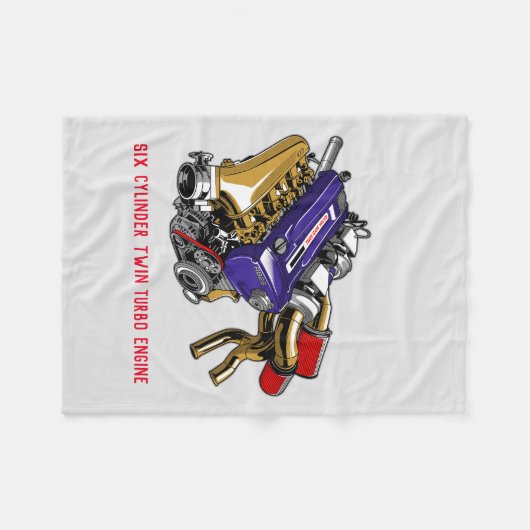 JDM SIX-CYLINDER TURBO MOTOR FLEECEDECKE (Vorderseite (Horizontal))