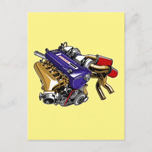 JDM SIX-CYLINDER TURBO MOTOR POSTKARTE (Vorderseite)