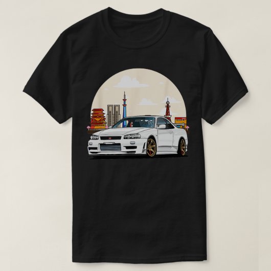 JDM Skyline R34 Tuning Japan Tokio Drift TShirt (Design vorne)