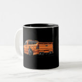 JDM Sports Car Neon Sunset 80s Aesthetic Mug Zweifarbige Tasse (Vorderseite Links)