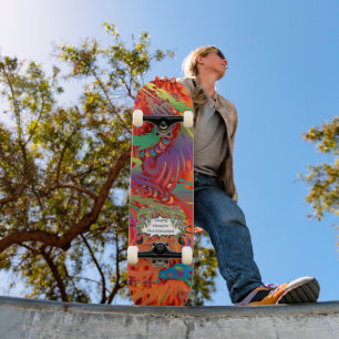 JDS Farbige Drachen Skateboard