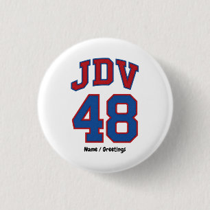 JDV 48 Retro Varsity Style Vintage Sport Monogramm Button