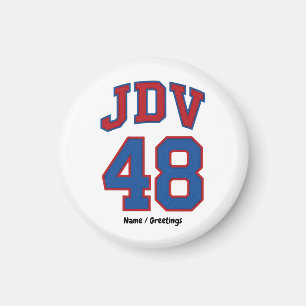 JDV 48 Retro Varsity Style Vintage Sport Monogramm Magnet