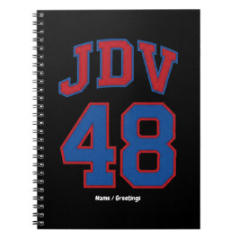 JDV 48 Retro Varsity Style Vintage Sport Monogramm Notizblock