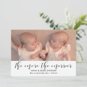 Je besser das merriere Foto der Zwillingsschwester Ankündigung (Stehend Vorderseite)