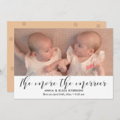 Je besser das merriere Foto der Zwillingsschwester Ankündigung (Vorne/Hinten)