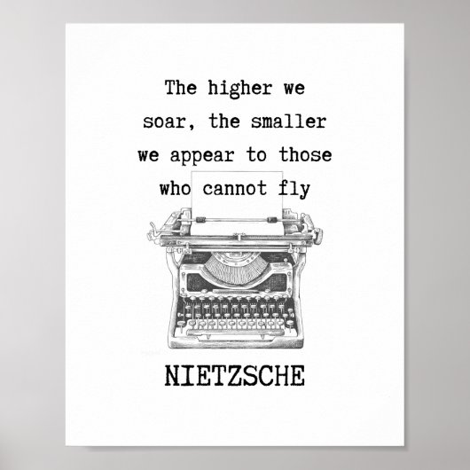 Je höher wir SOAR Philosophie zitieren NIETZSCHE Poster (Vorne)