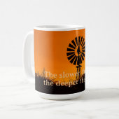 Je langsamer das Tempo, Farm-Windmühle Sonnenunter Kaffeetasse (Vorderseite Links)