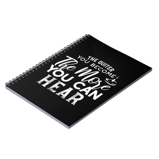 Je leiser man wird, desto mehr kann man Schwarz hö Notizblock (Linke Seite)