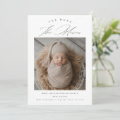 Je mehr das Merrier Newborn Baby Geburtsdatum Foto Ankündigung (Stehend Vorderseite)