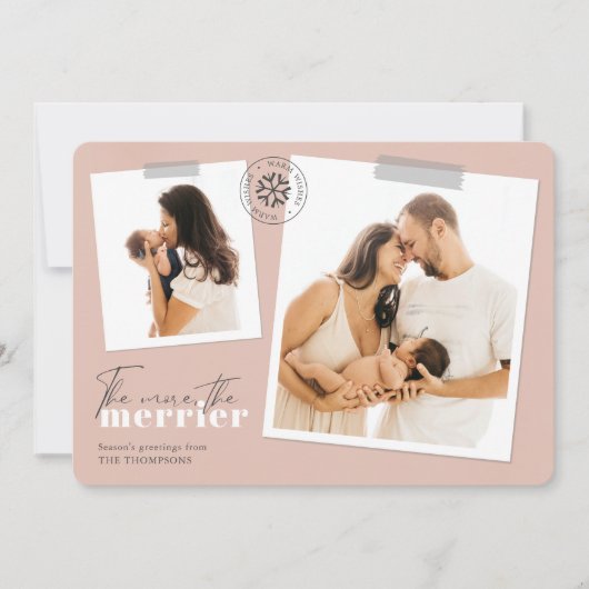 Je mehr das Merrier Rust Geburt Ankündigung Foto (Vorderseite)