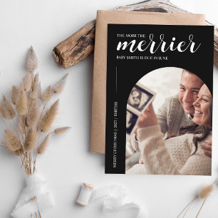 Je mehr die erbarmungslose schwarze Weihnachtsschw Feiertagskarte