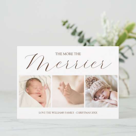 Je mehr die heitere Weihnachtsankündigung Ankündigung (Stehend Vorderseite)