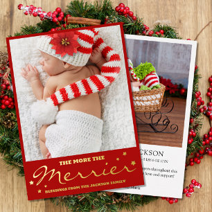 Je mehr die Merrier Birth Foil Holiday Card Folien Feiertagskarte