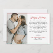 Je mehr die Merrier Bow Weihnachts-Foto-Schwangers Ankündigung (Rückseite)