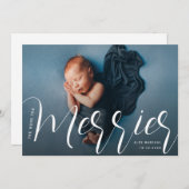 Je mehr die Merrier-Geburtsankündigung Feiertagskarte (Vorne/Hinten)