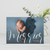 Je mehr die Merrier-Geburtsankündigung Feiertagskarte (Stehend Vorderseite)