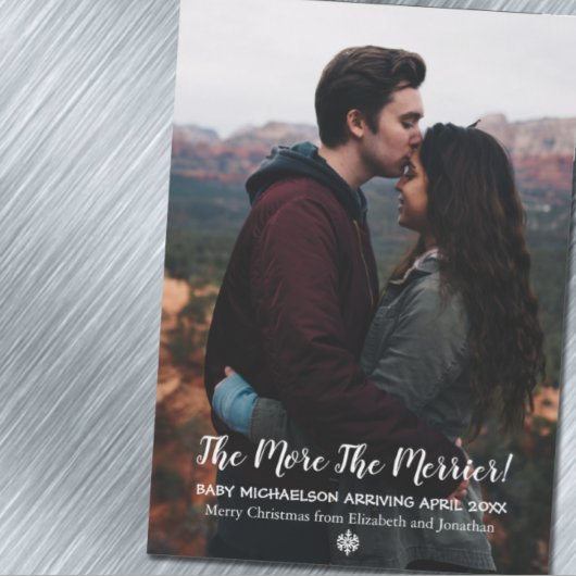 Je mehr die Merrier Pregnancy Holiday Magnet Card