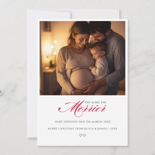 Je mehr die Merrier Red Baby Ankündigung (Vorderseite)