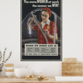 Je mehr Frauen am Arbeitsplatz arbeiten, desto ehe Poster (Küche)