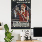 Je mehr Frauen am Arbeitsplatz arbeiten, desto ehe Poster (Heimbüro)