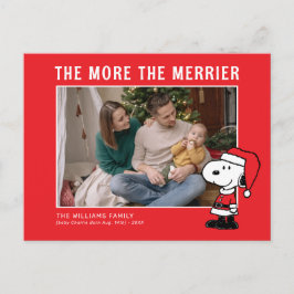 Je mehr Merrier | Snoopy Christmas New Baby Feiertagspostkarte