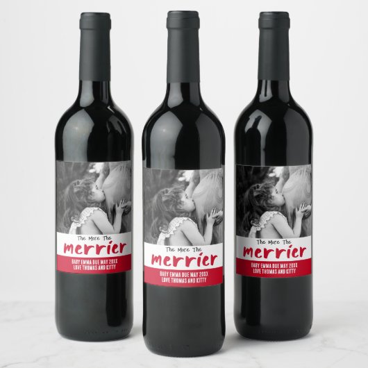 Je mehr Personalisierte Schwangerschaft Weinetikett (Flaschen)