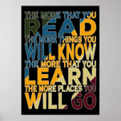 Je mehr Sie lesen, desto mehr Dinge werden Sie tun Poster (Vorne)
