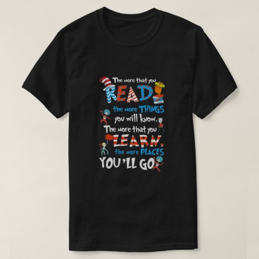 Je mehr Sie lesen T-Shirt (Design vorne)