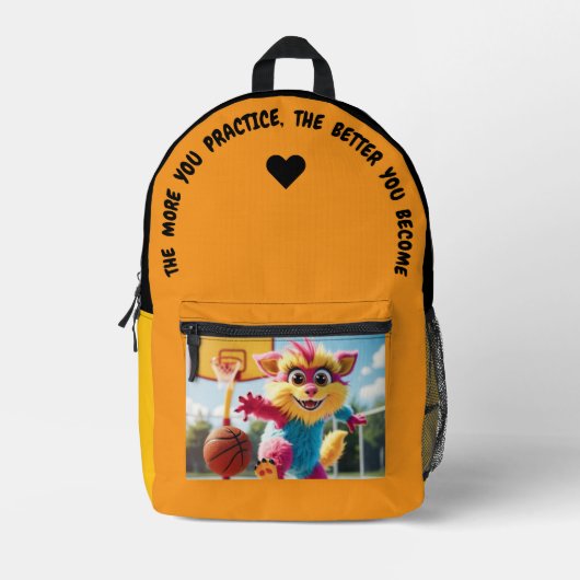 Je mehr Sie üben... Bedruckter Rucksack (Vorderseite)