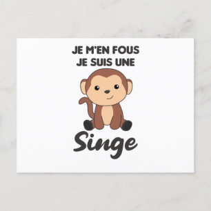 Je M'en Fous Je Suis Une Singe - Sweet Monkey Postkarte