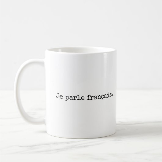 Je parle français, ich spreche Französisch Tasse (Links)