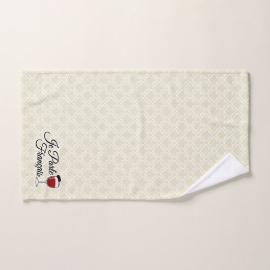 Je Parle Francais spreche ich Glasbarett des Badhandtuch Set (Handtuch)