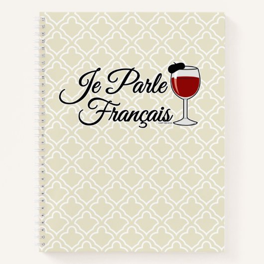 Je Parle Francais spreche ich Glasbarett des Notizblock (Vorderseite)