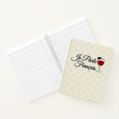 Je Parle Francais spreche ich Glasbarett des Notizblock (Innenseite)