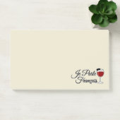 Je Parle Francais spreche ich Glasbarett des Post-it Klebezettel (Büro)