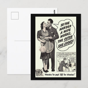 Je schwieriger eine Ehefrau funktioniert, desto Ni Postkarte