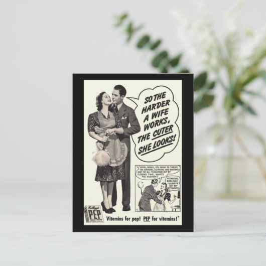 Je schwieriger eine Ehefrau funktioniert, desto Ni Postkarte (Stehend Vorderseite)