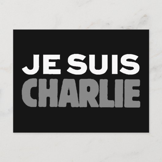 Je Suis Charlie - Ich bin Charlie Black Postkarte (Vorderseite)