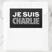 Je Suis Charlie - Ich bin Charlie Black Rechteckiger Aufkleber (Tasche)