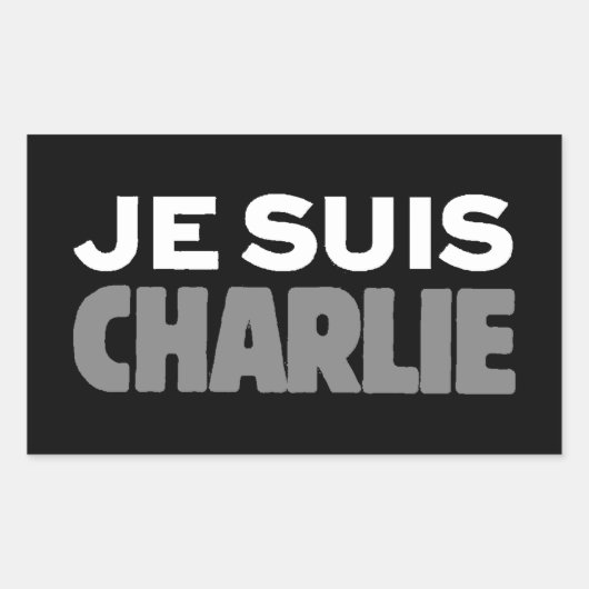 Je Suis Charlie - Ich bin Charlie Black Rechteckiger Aufkleber (Vorderseite)