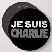 Je Suis Charlie - ich bin Charlie-Schwarzes Button (Vorne & Hinten)