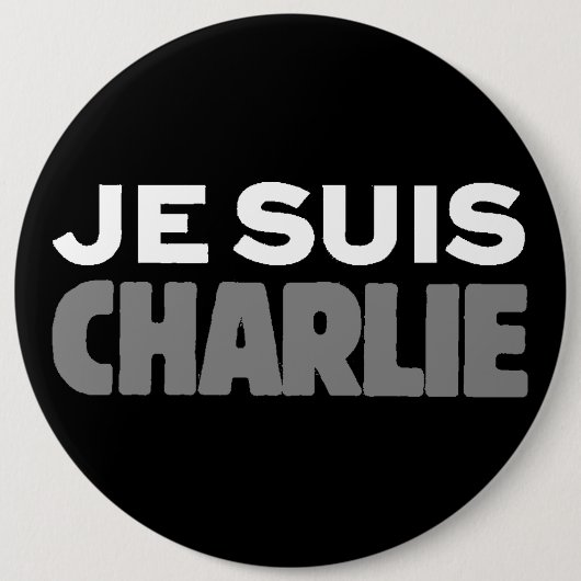 Je Suis Charlie - ich bin Charlie-Schwarzes Button (Vorderseite)