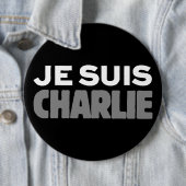 Je Suis Charlie - ich bin Charlie-Schwarzes Button (Beispiel)